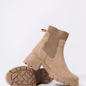 Ribbed Knit Gore Boot